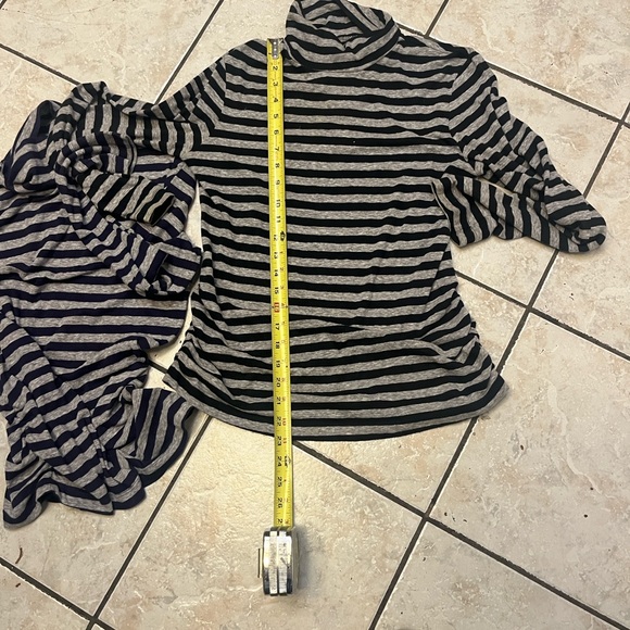 Striped Turtleneck Sweater - Black and Gray - Picture 7 of 9